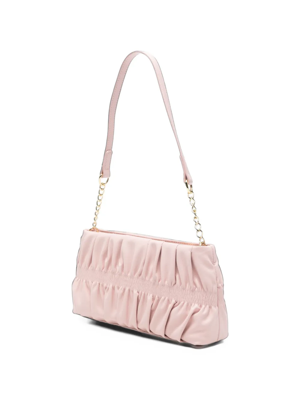 Love Moschino ruched logo-plaque shoulder bag Roze