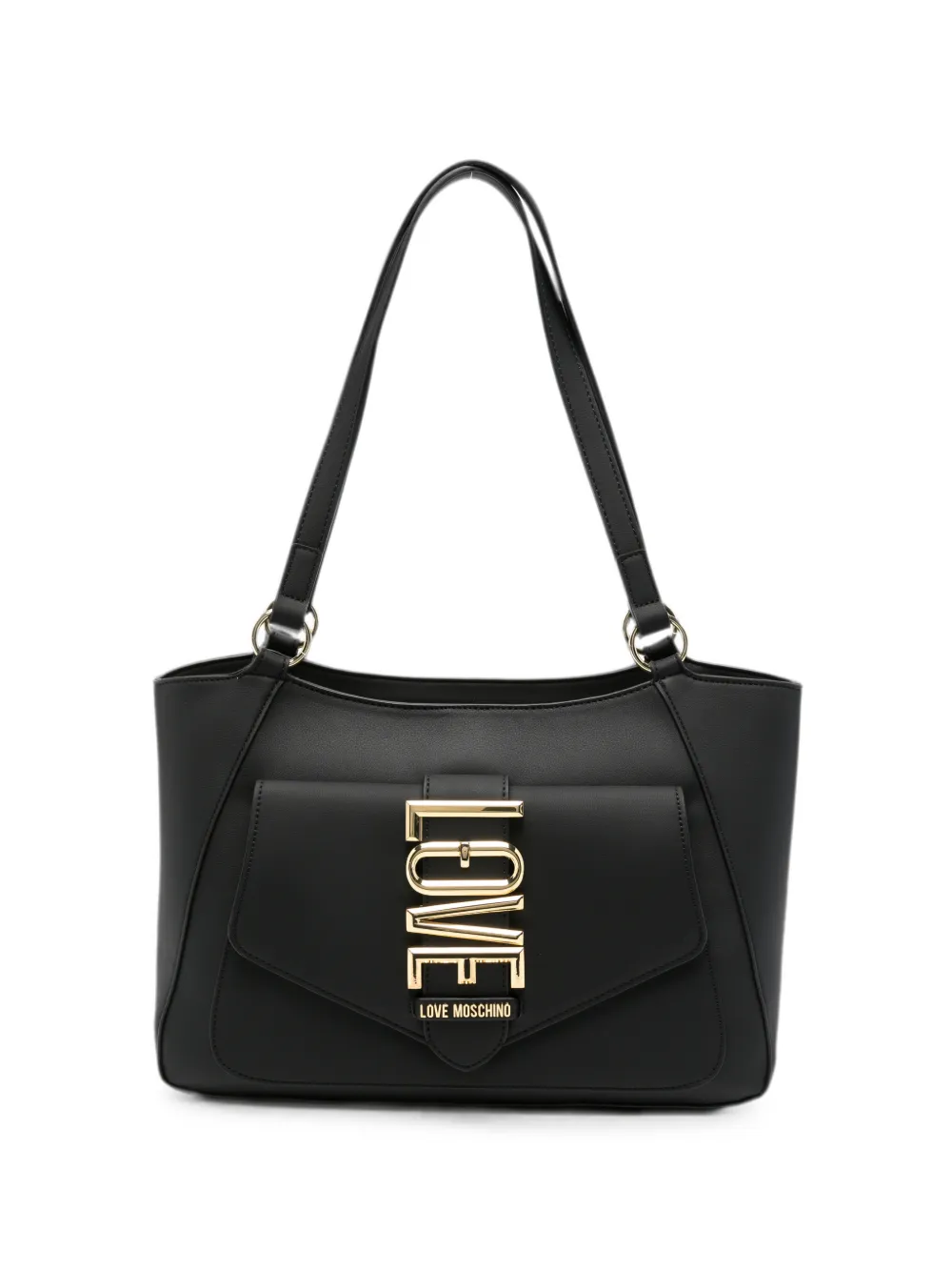 Love Moschino logo-plaque shoulder bag - Nero