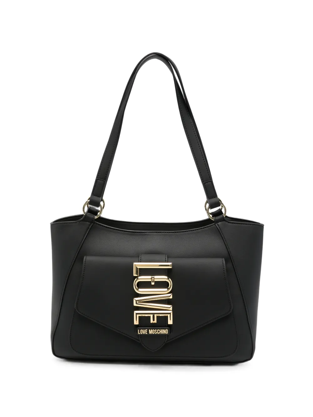 Love Moschino logo-plaque shoulder bag - Nero