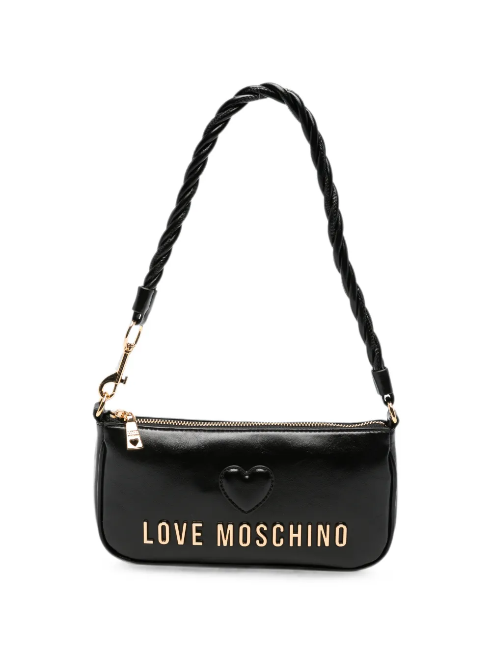 Love Moschino heart-patch logo-plaque shoulder bag - Nero