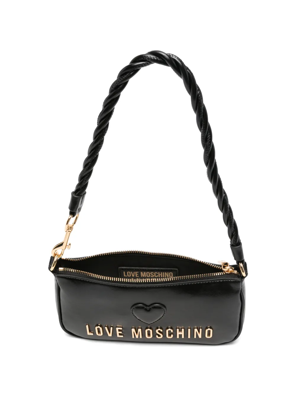 Love Moschino Schoudertas met logoplakkaat Zwart