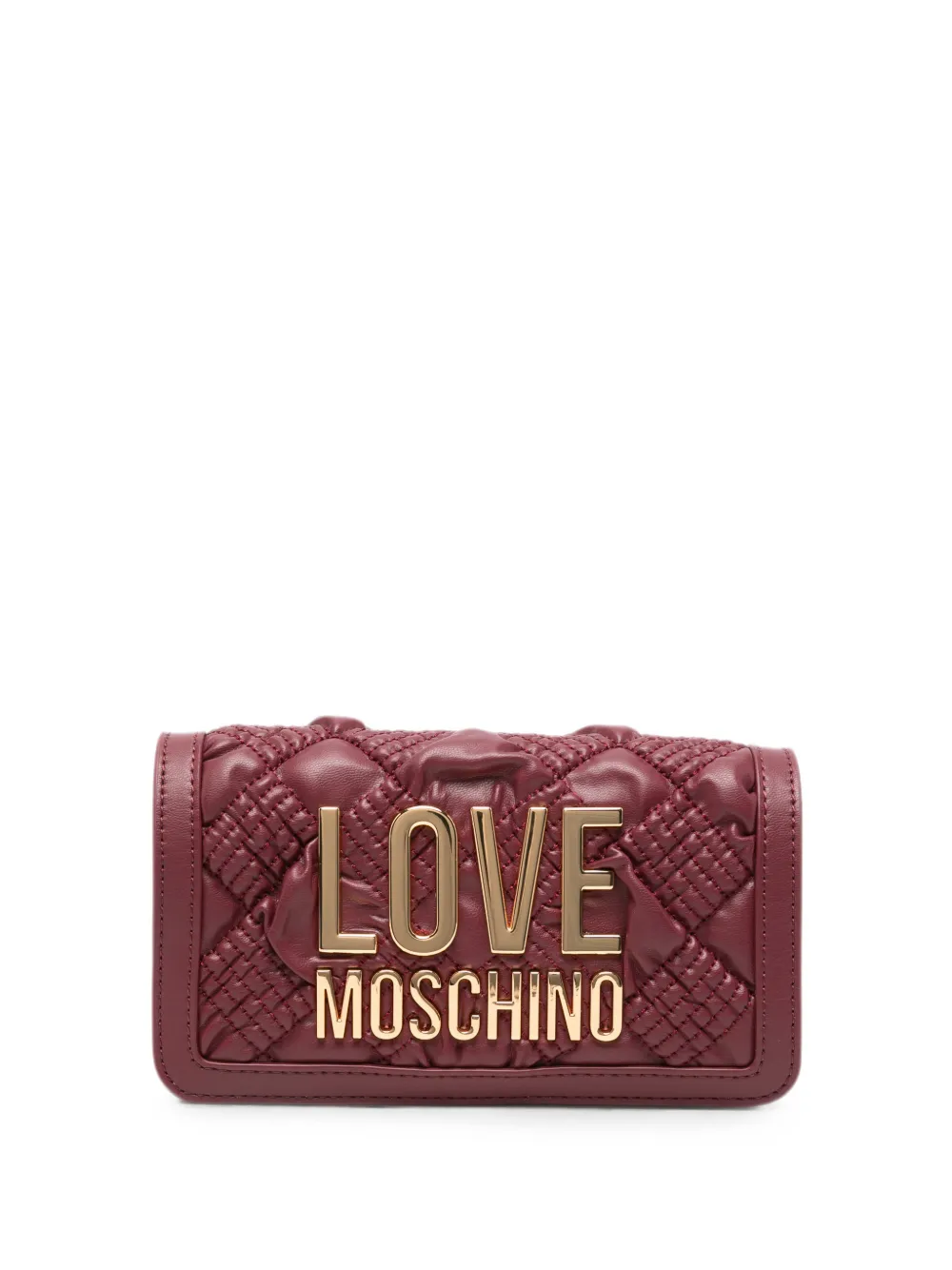 Love Moschino quilted logo-plaque crossbody bag - Rosso