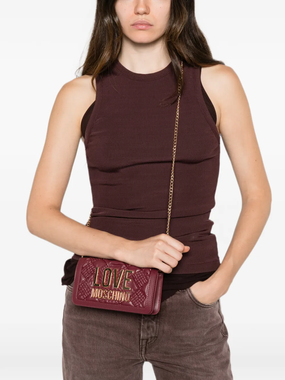 Love Moschino Gewatteerde crossbodytas Rood