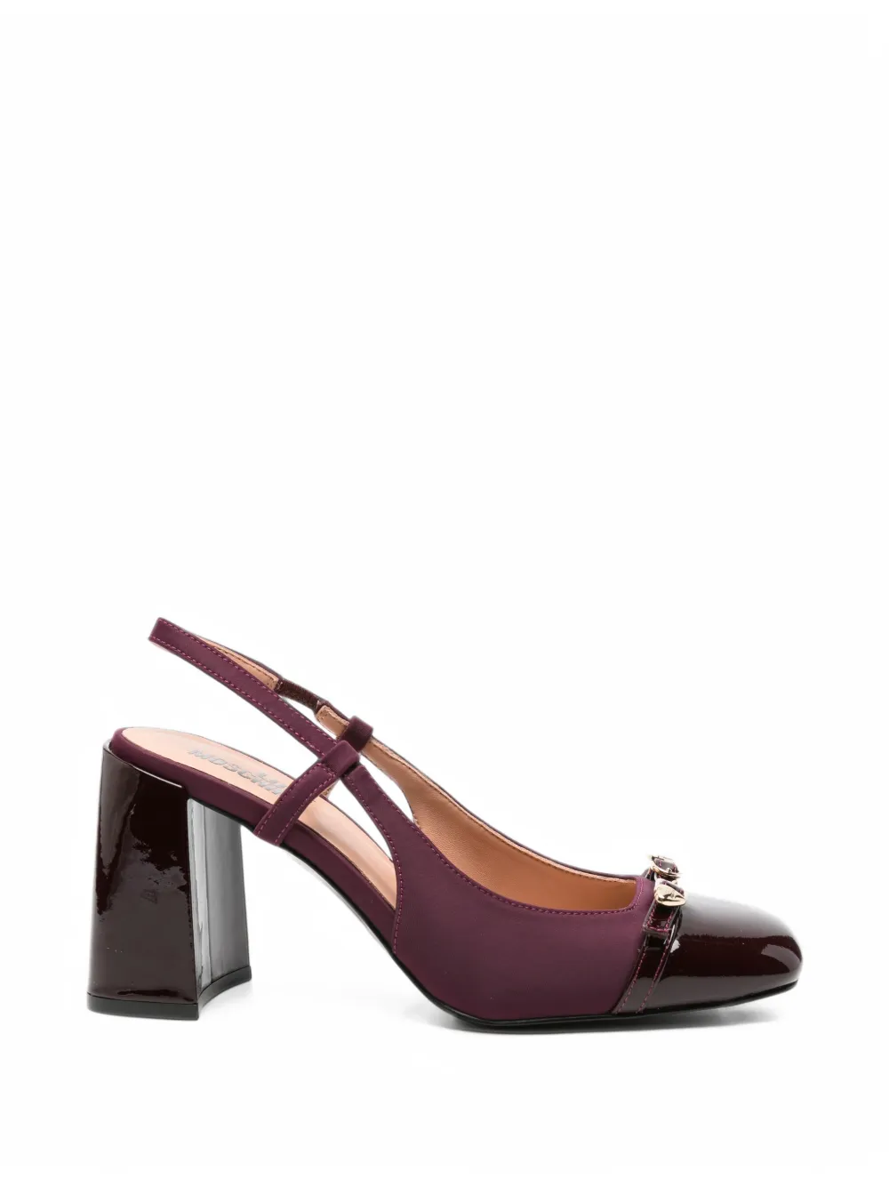 Love Moschino logo-plaque slingback pumps - Viola