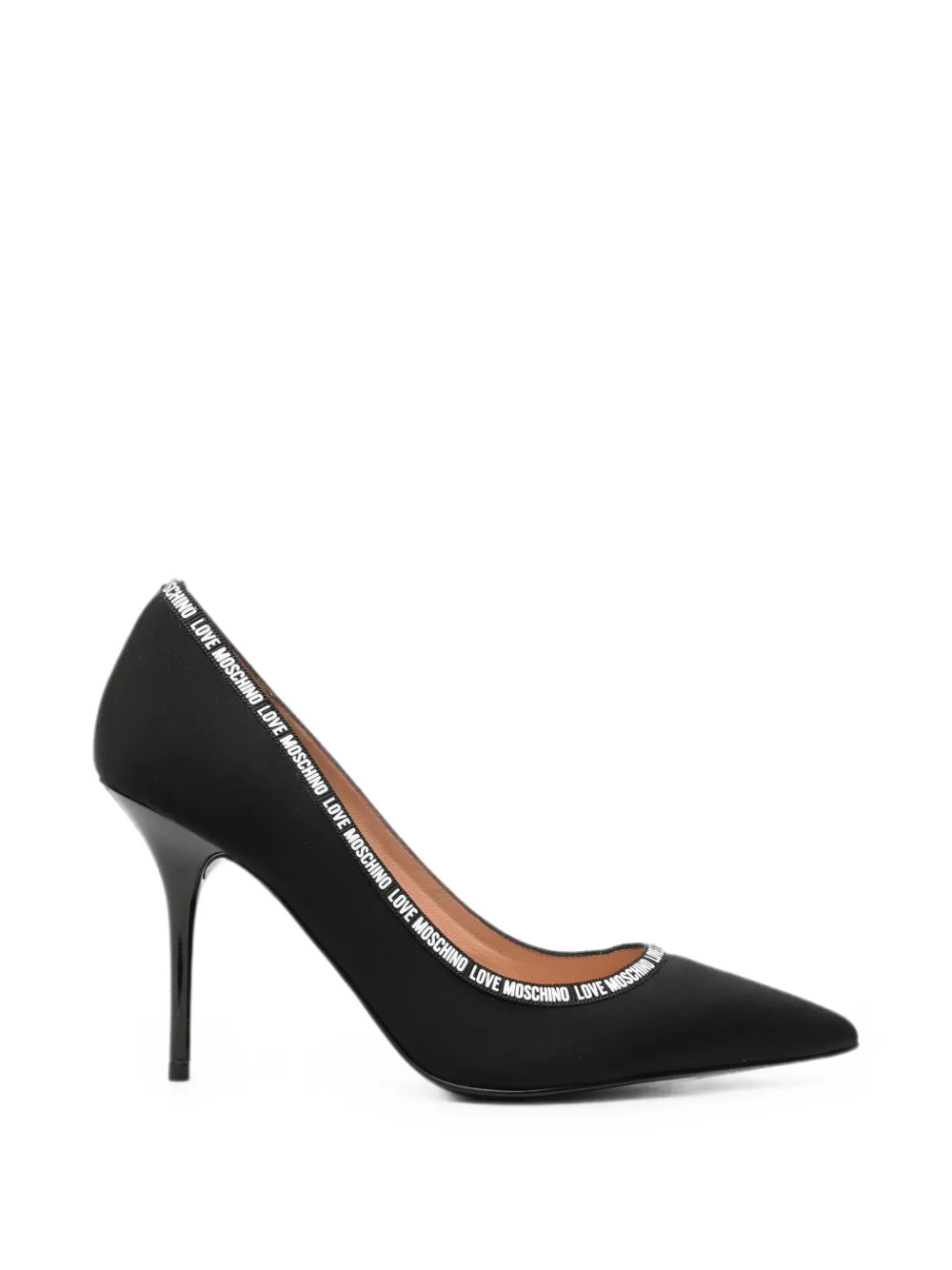 Love Moschino logo-detail pointed-toe pumps Zwart