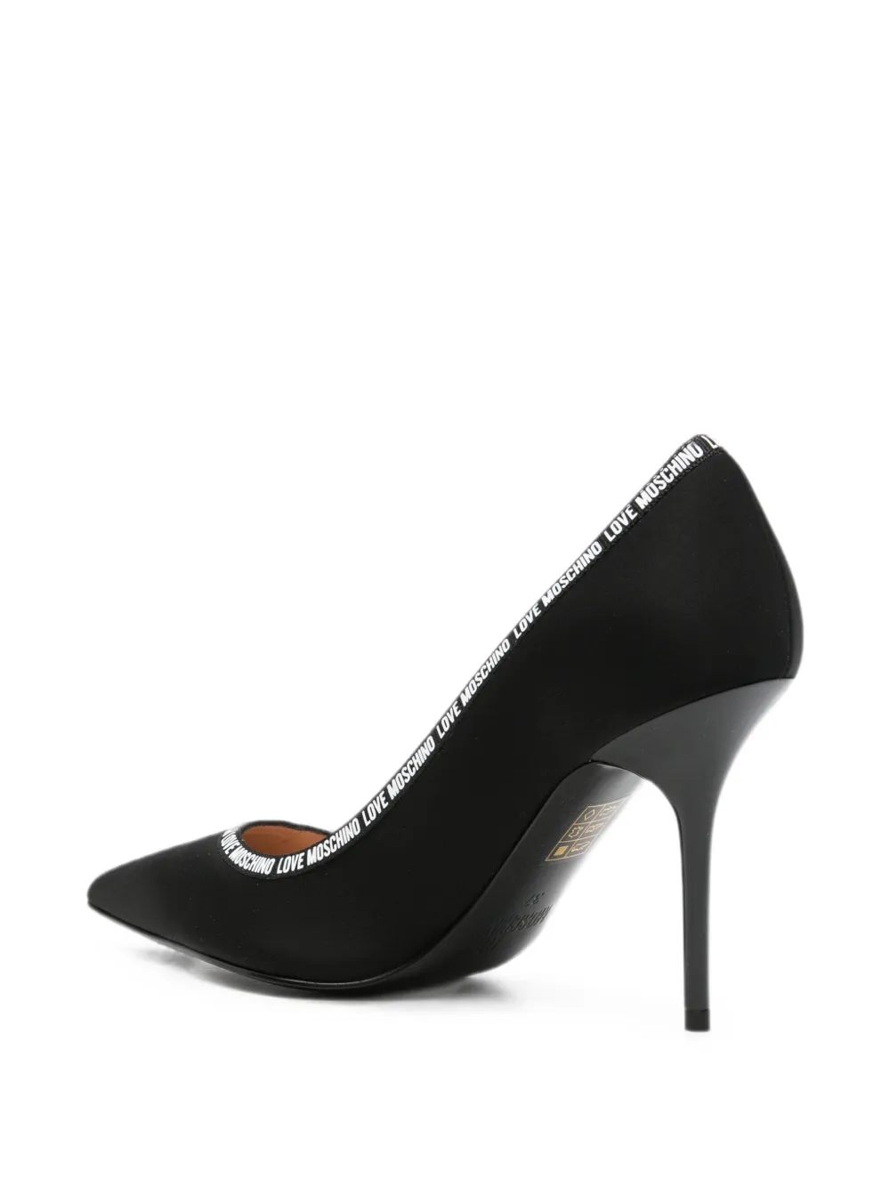 Love Moschino logo-detail pointed-toe pumps Zwart