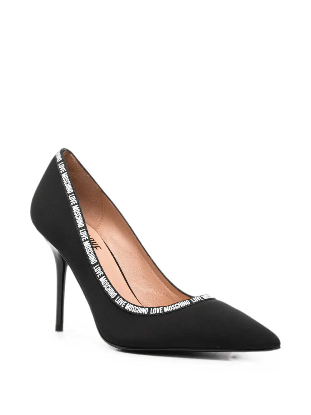 Love Moschino logo-detail pointed-toe pumps Zwart