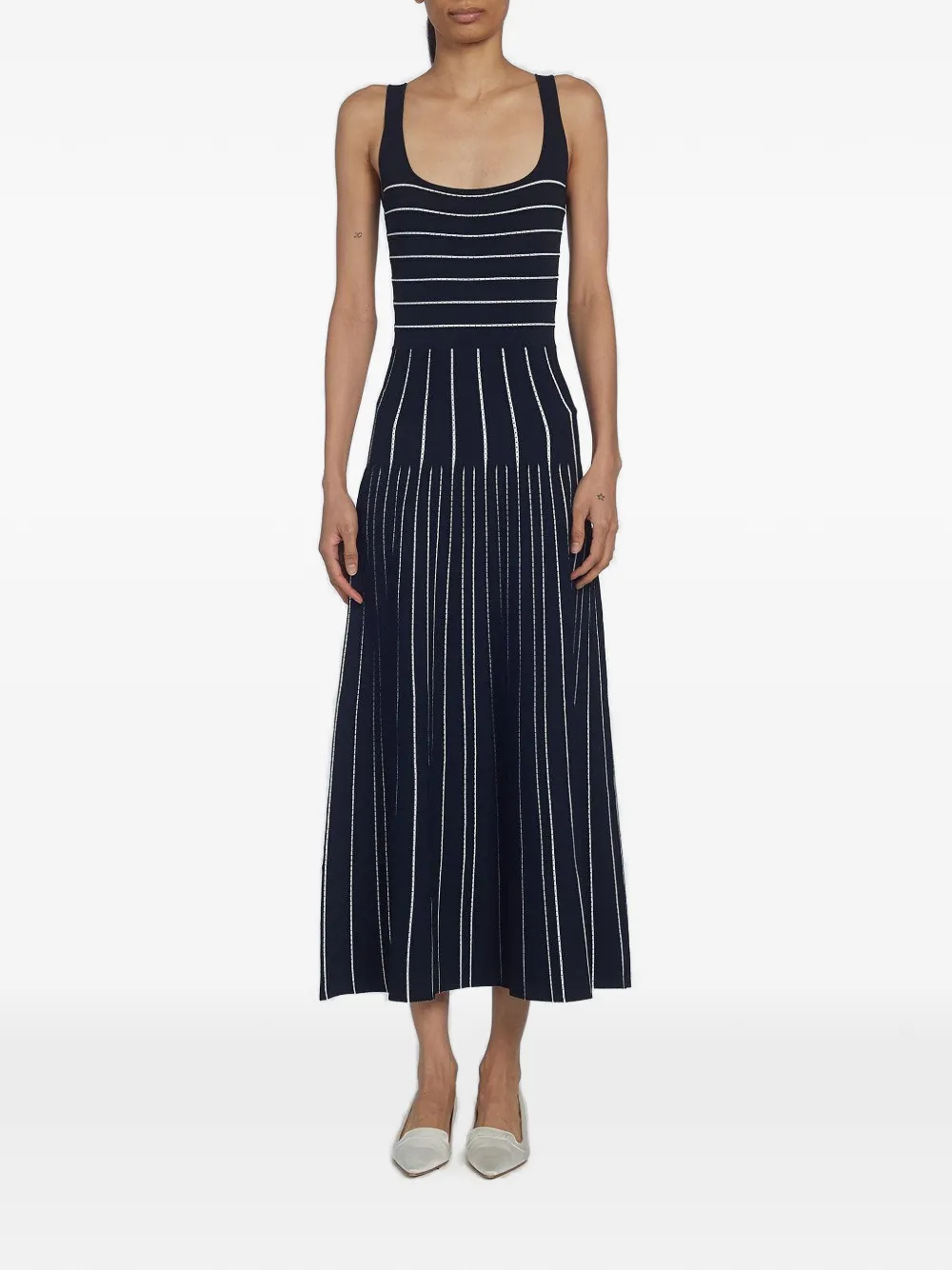 Adam Lippes Abito Gemma a righe - Blu