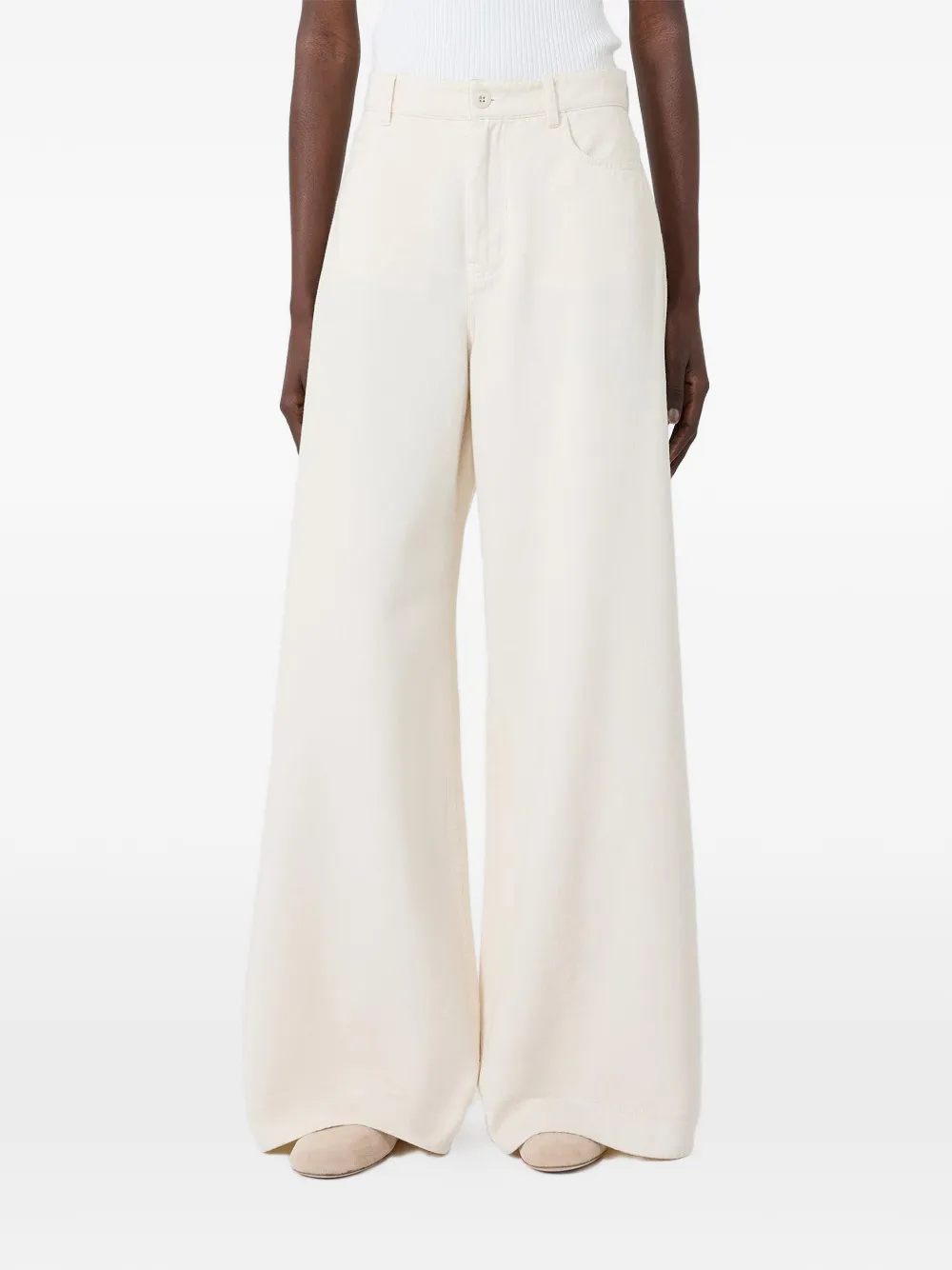 Weekend Max Mara Jeans met wijde pijpen Wit