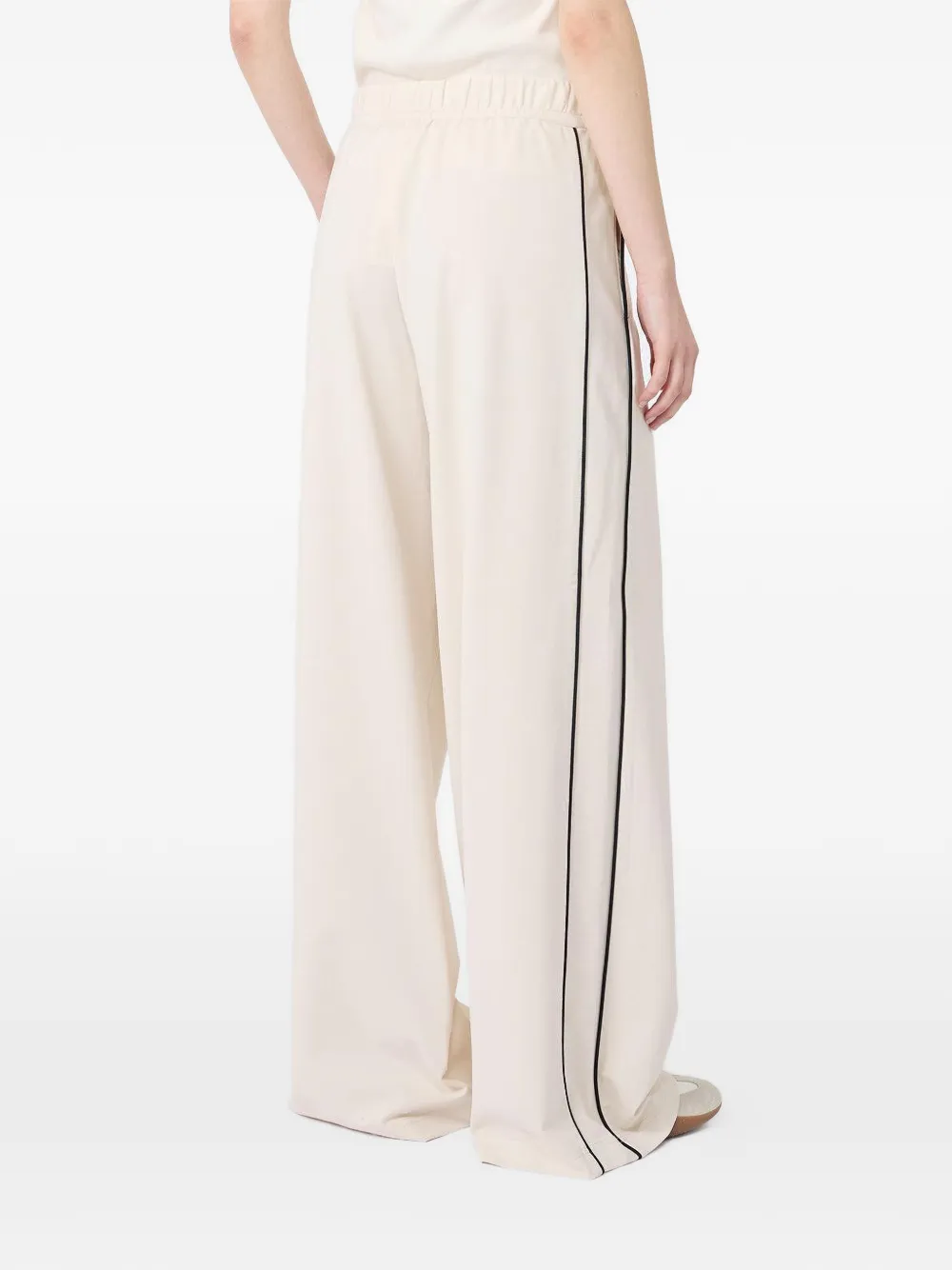 Weekend Max Mara Broek met zijstreep en gestrikte taille Wit