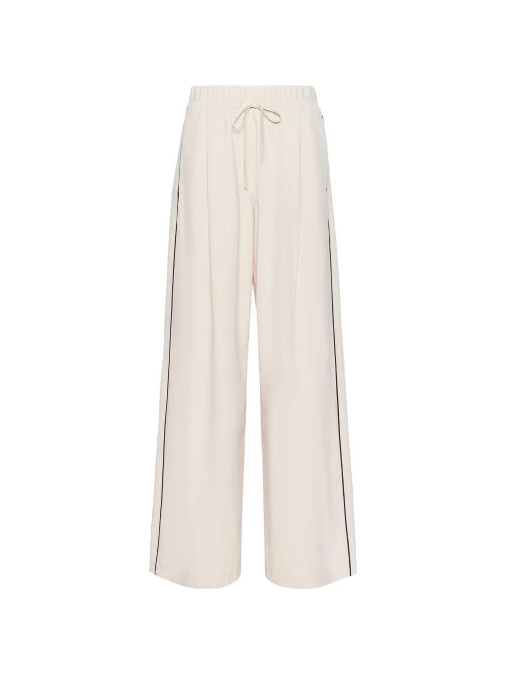 Max Mara Gestreifte Hose mit Bindegürtel - Weiß