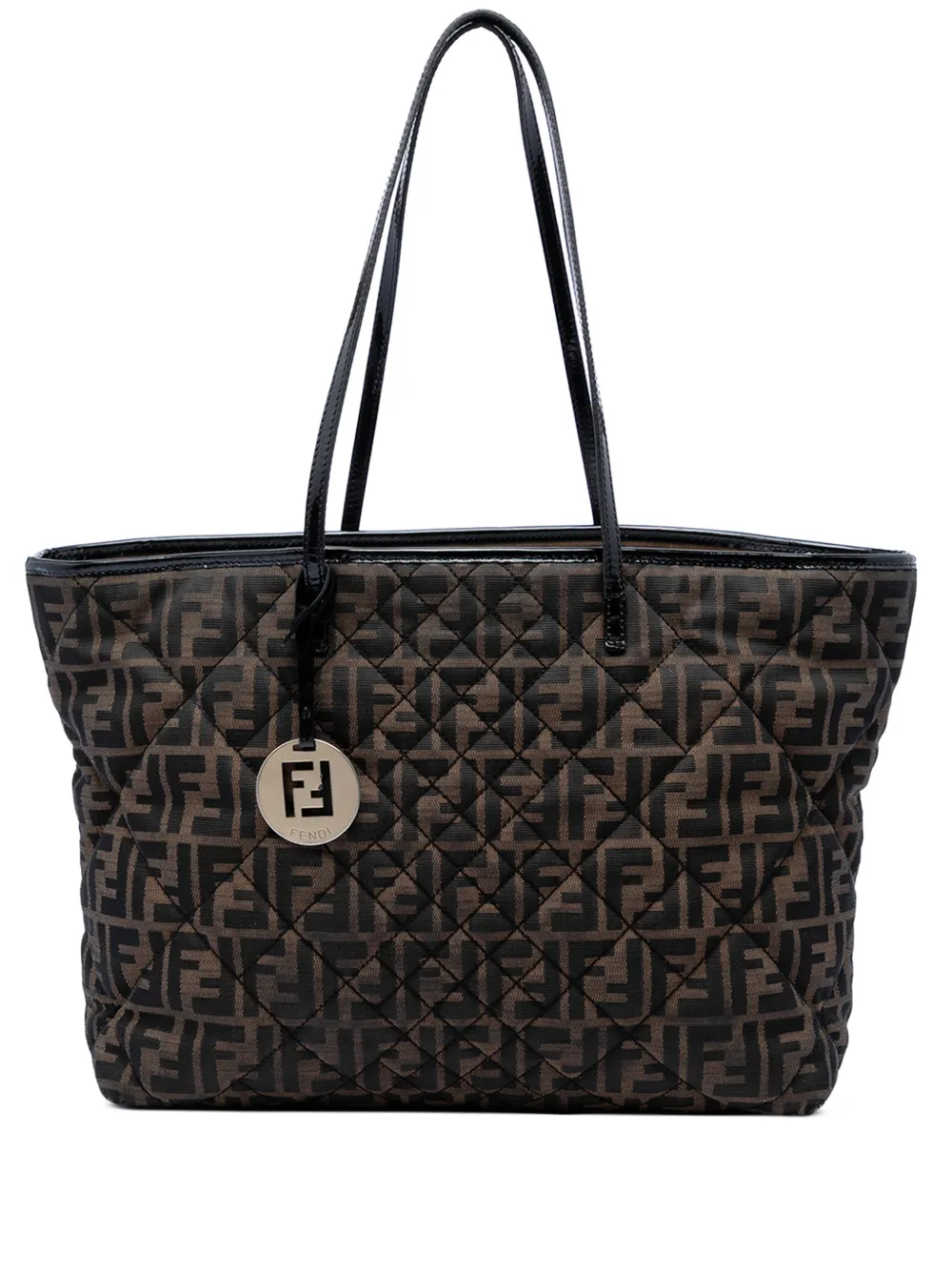 Fendi Pre-Owned 2000-2010 Medium Quilted Zucca Canvas Roll tote bag - Black