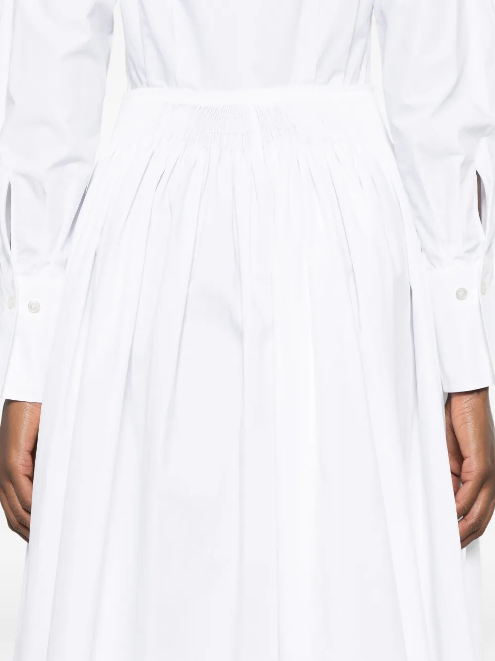 JOSEPH Kathe gesmockte midi-jurk Wit