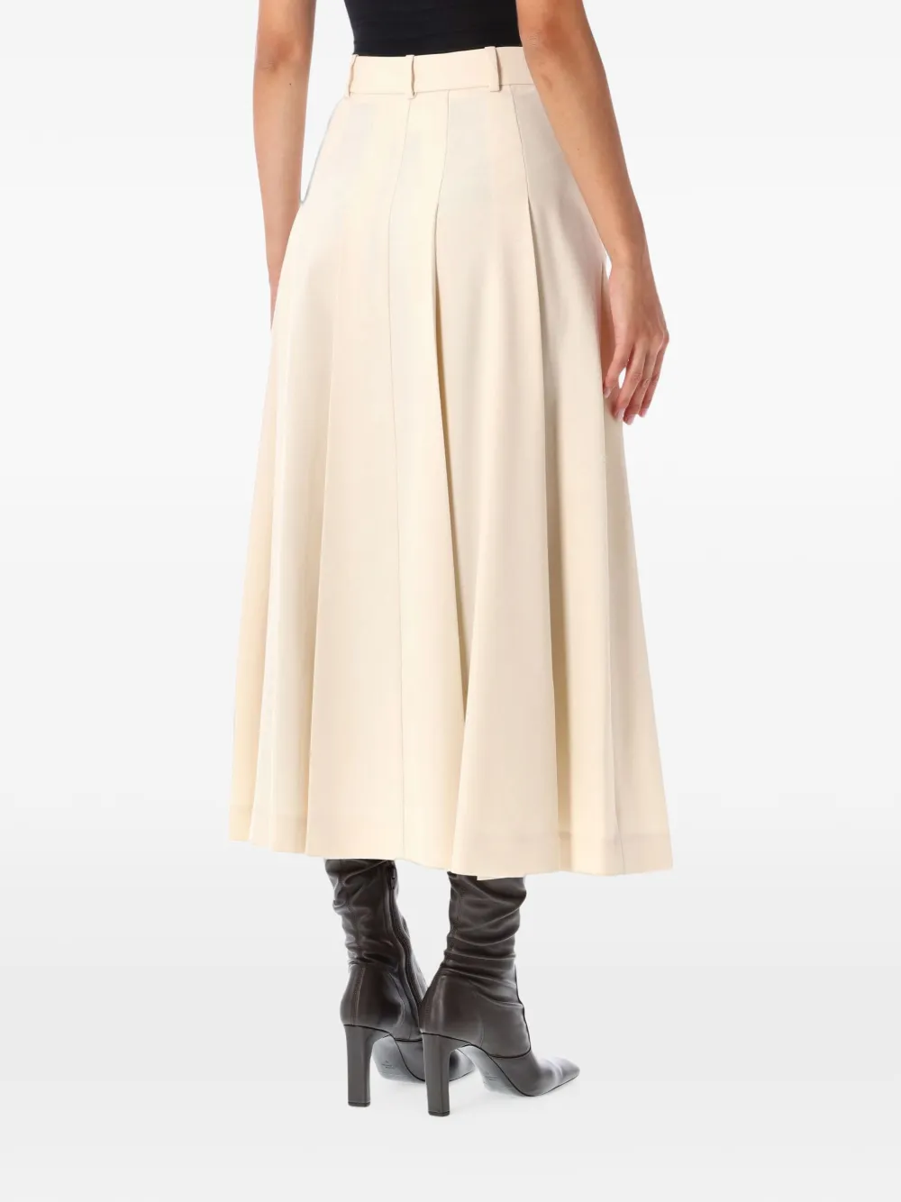 By Malene Birger Edena midi-plooirok met A-lijn Wit