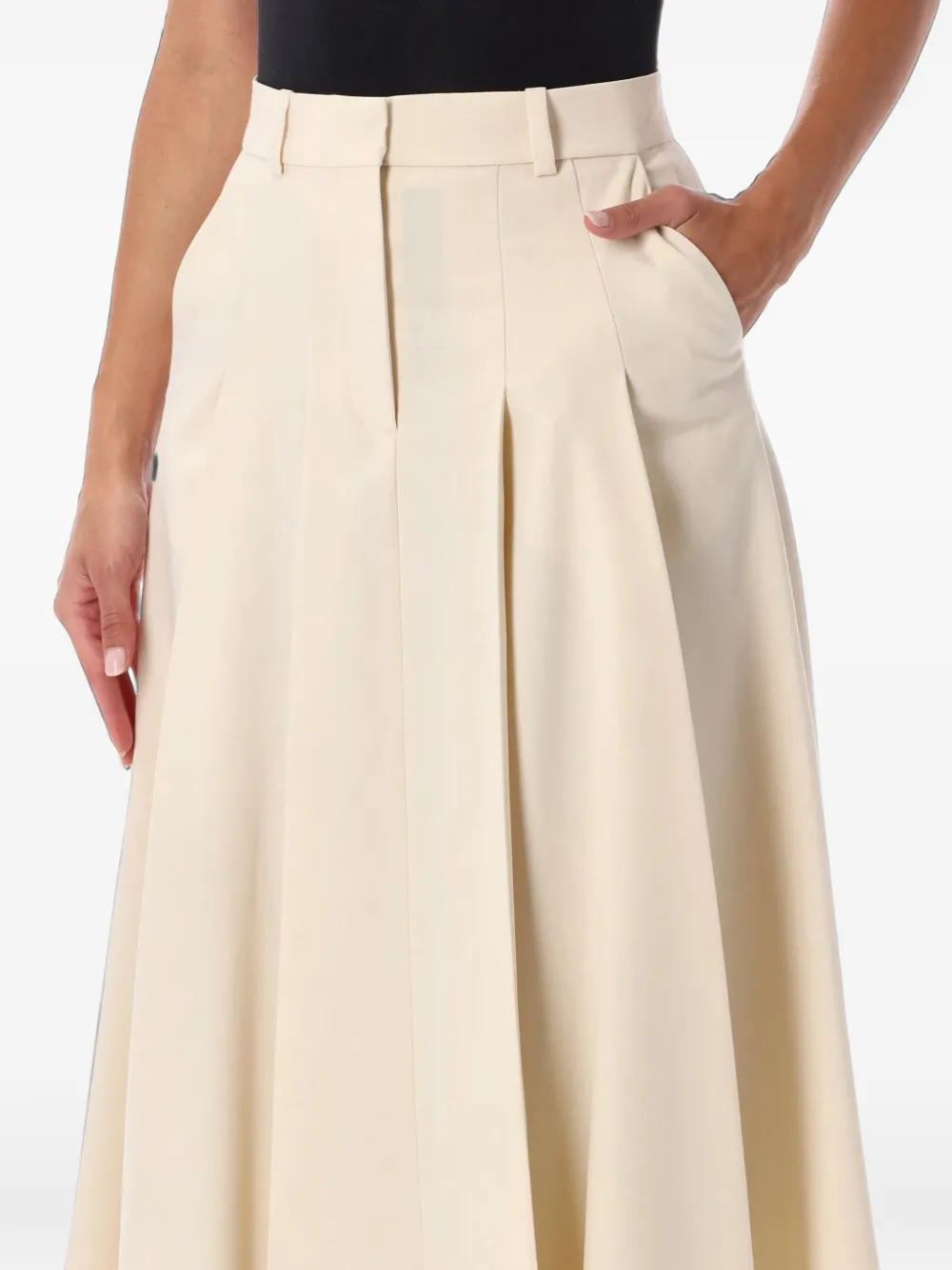 By Malene Birger Edena midi-plooirok met A-lijn Wit