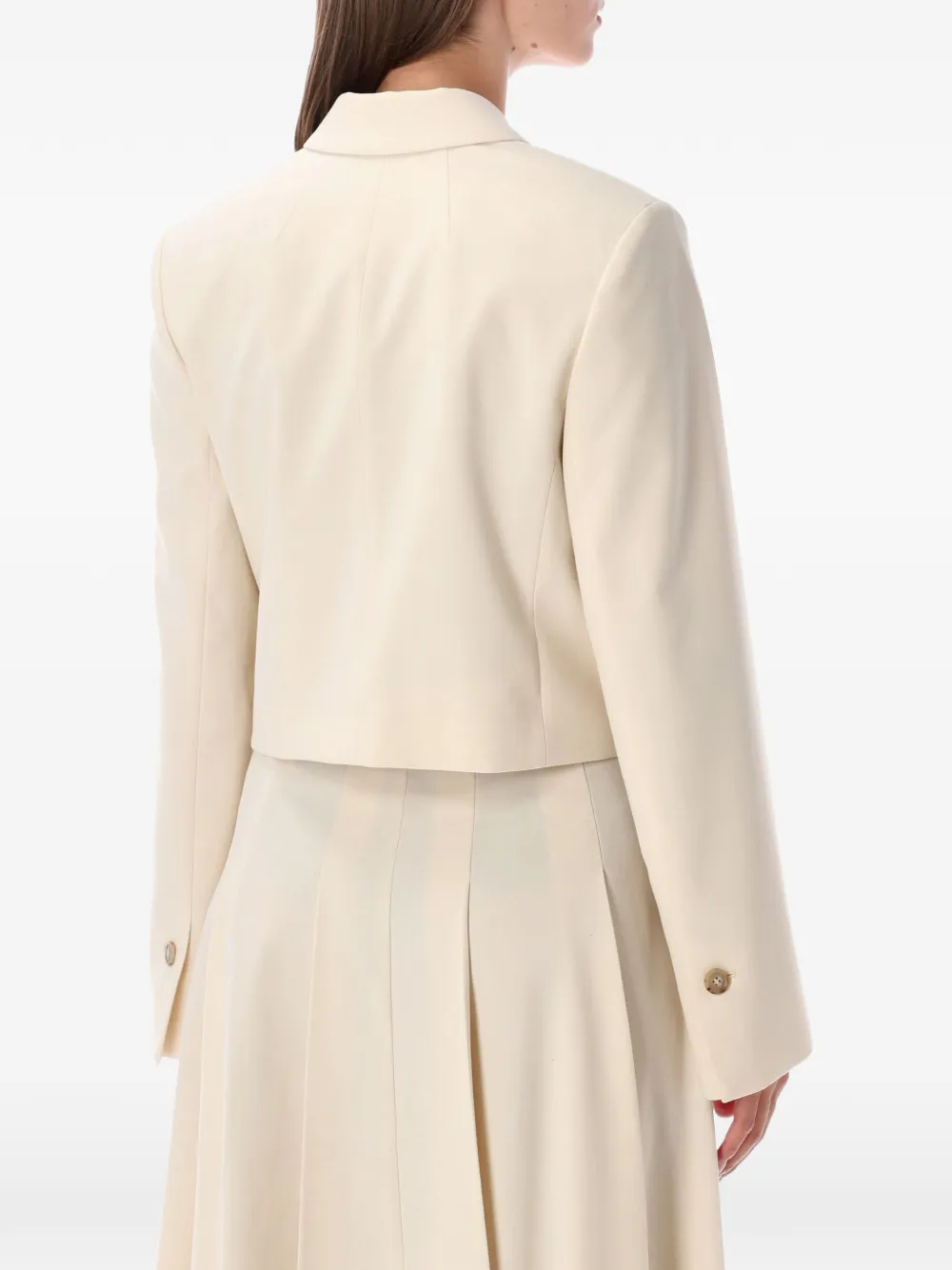 By Malene Birger Harriet cropped blazer met enkele rij knopen Beige