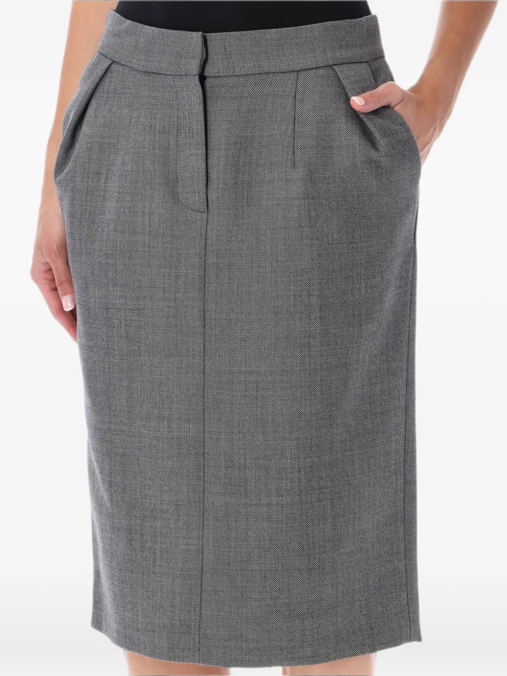 Magda Butrym pleated rear-slit midi skirt Grijs