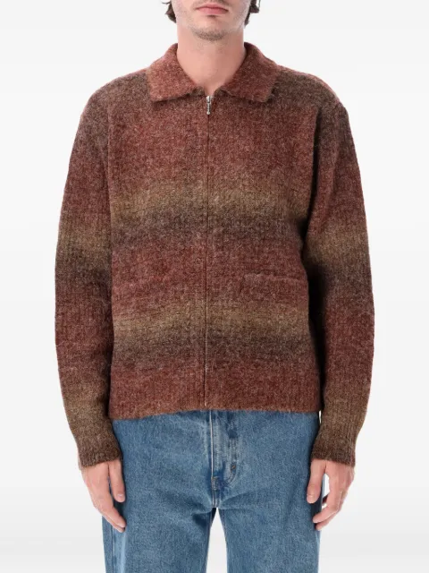 Obey Anton gradient-effect zip-up cardigan