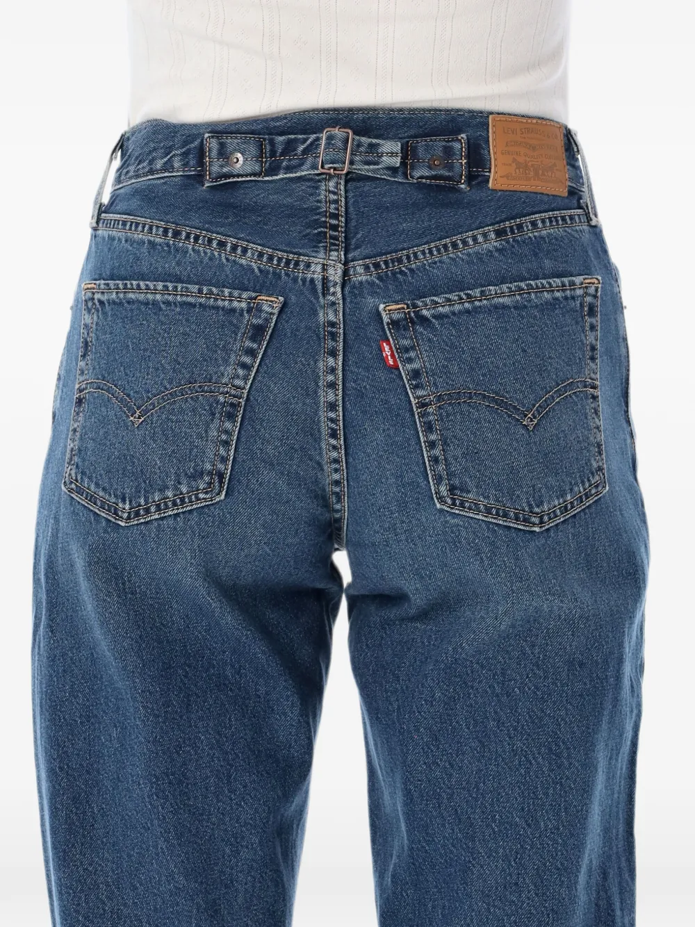 Levi's Straight jeans met gesmockte rug Blauw