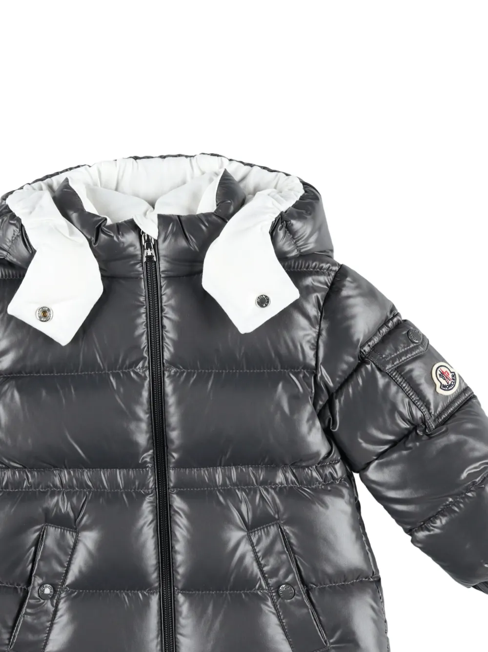 Moncler Enfant Gewatteerde jas met capuchon Blauw