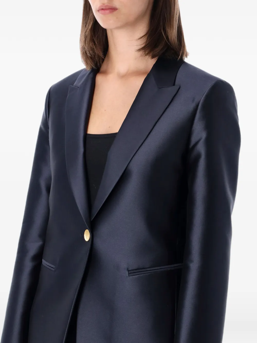 Alberta Ferretti Blazer met enkele rij knopen Blauw
