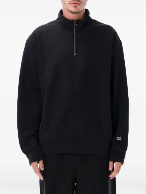 Champion quarter-zip logo-patch sweater