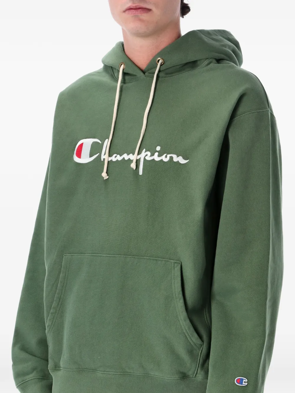 CHAMPION REVERSE WAVE Hoodie met geborduurd logo Groen