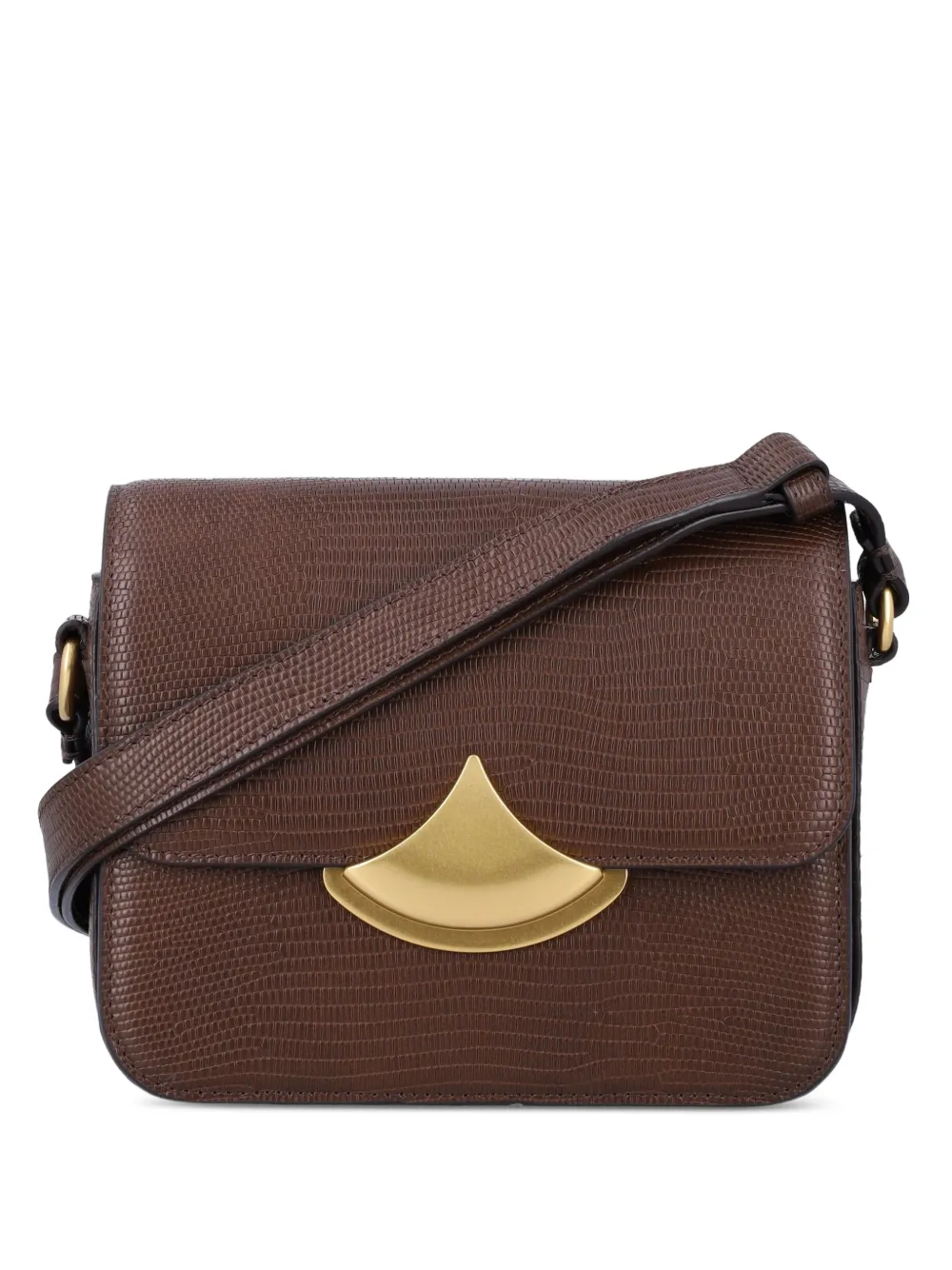 Sessùn lizard-effect leather small shoulder bag - Marrone