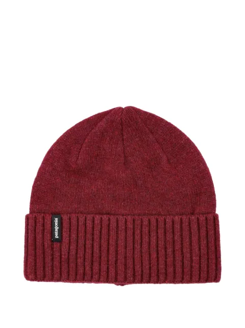 Patagonia ribbed-knit logo-patch beanie hat