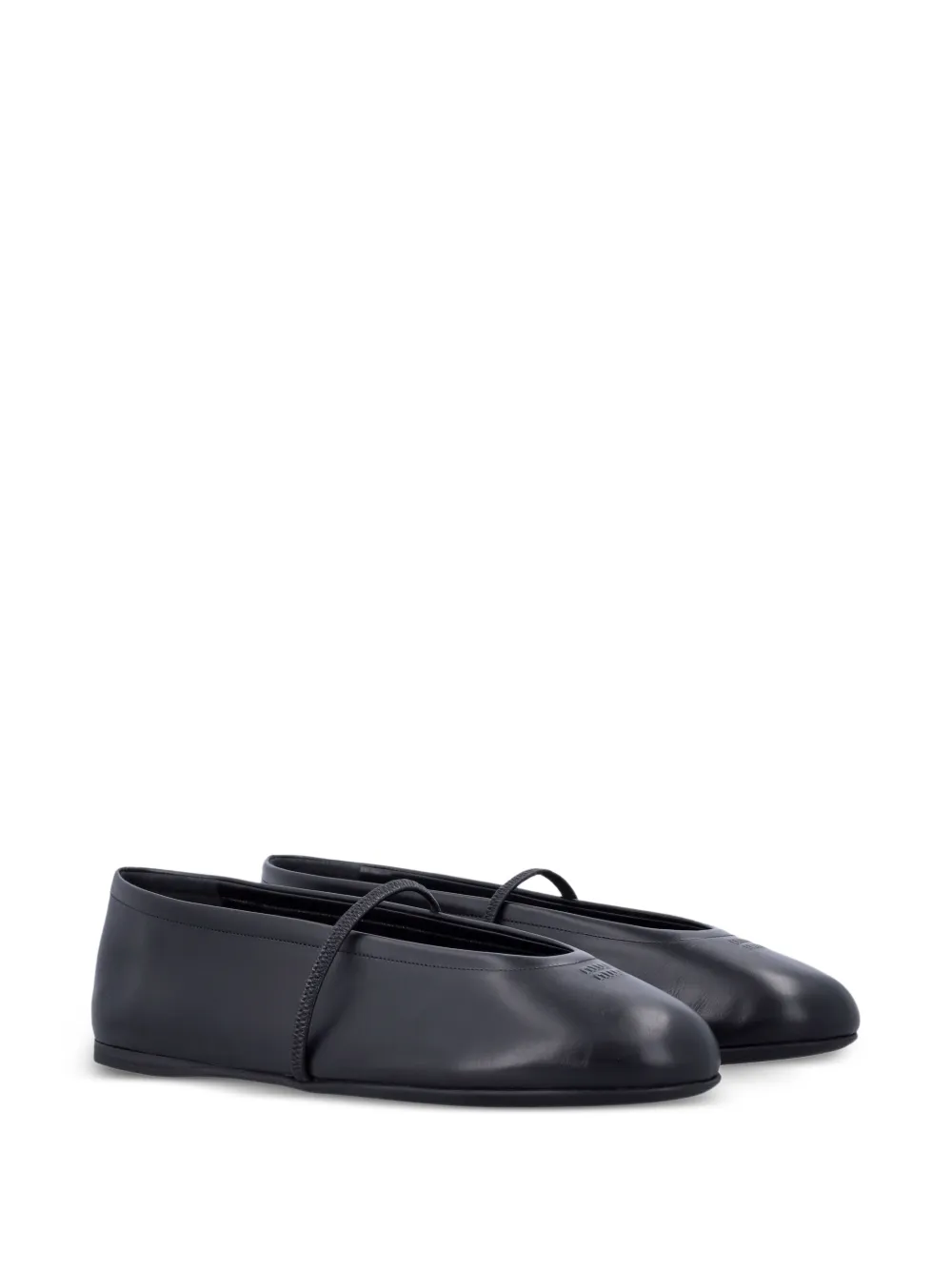 Miu logo-embossed ballet flats Zwart