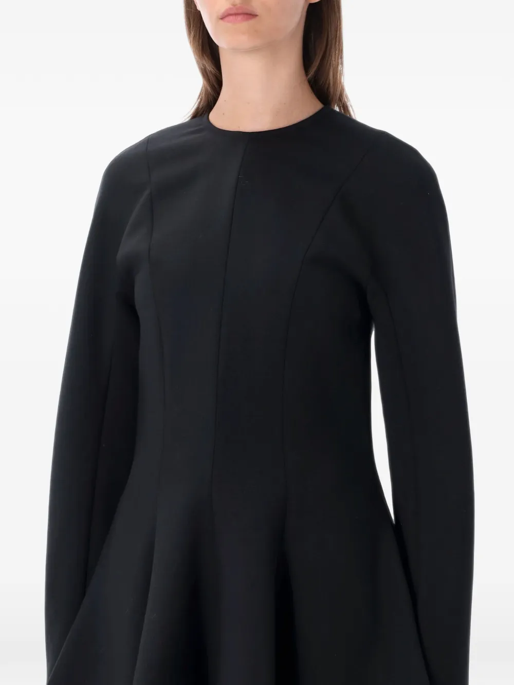 Stella McCartney Wollen mini-jurk met peplum-design Zwart