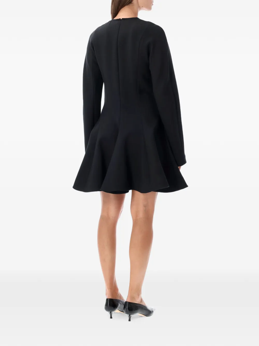 Stella McCartney Wollen mini-jurk met peplum-design Zwart