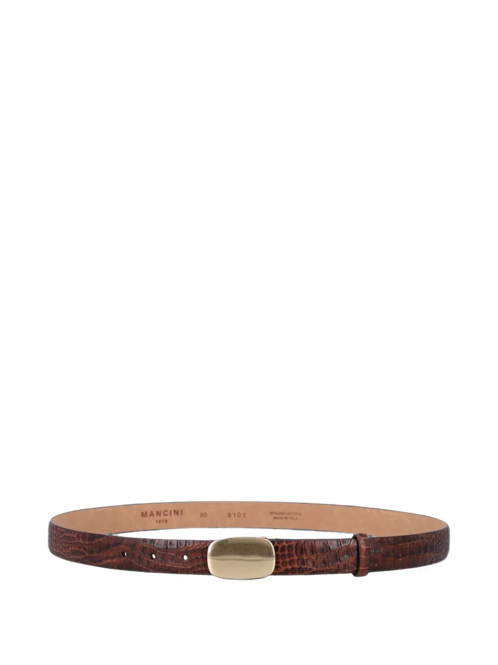 MANCINI 1979 croc-effect leather belt - Braun
