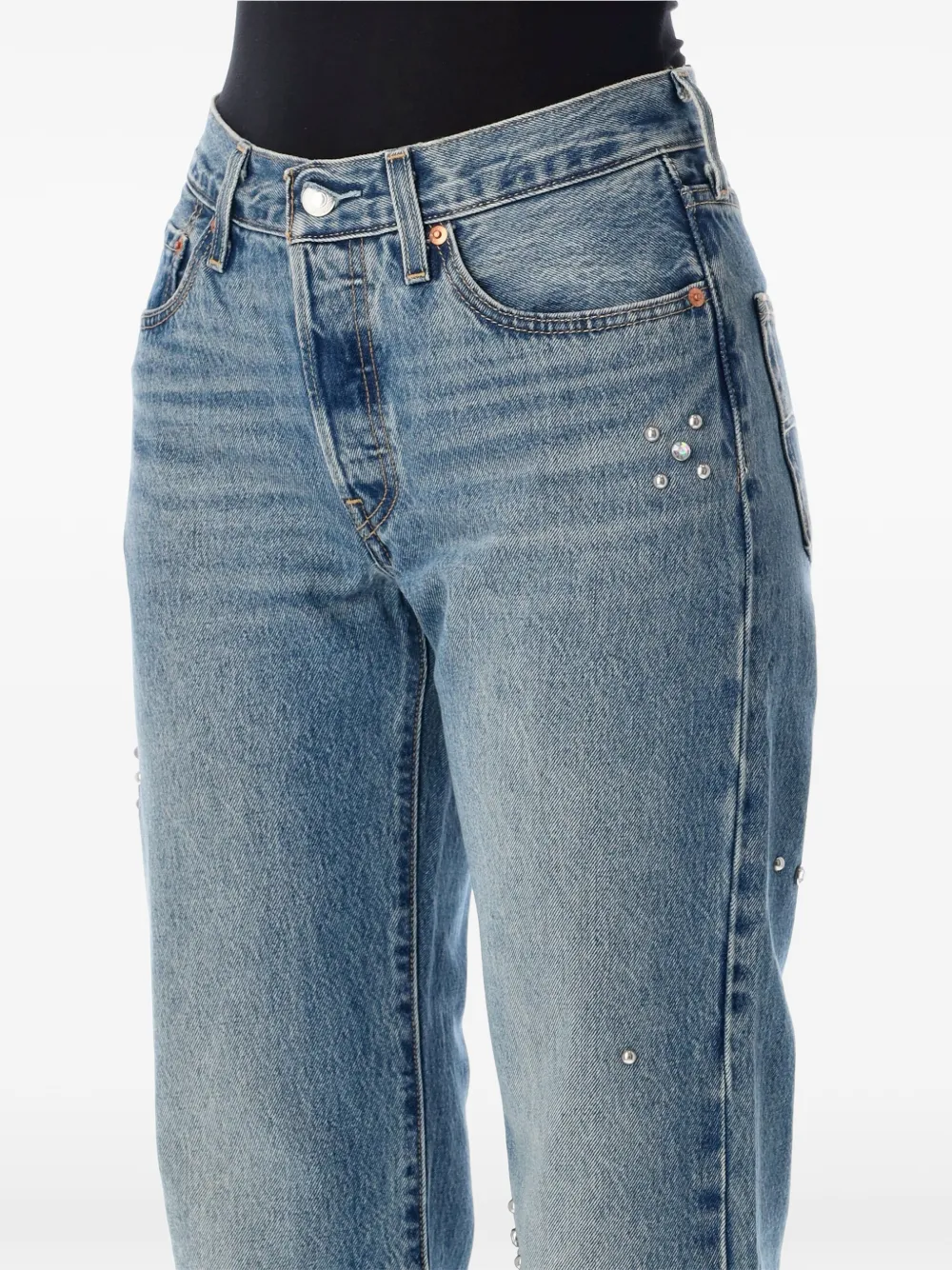 Levi's Jeans verfraaid met studs Blauw