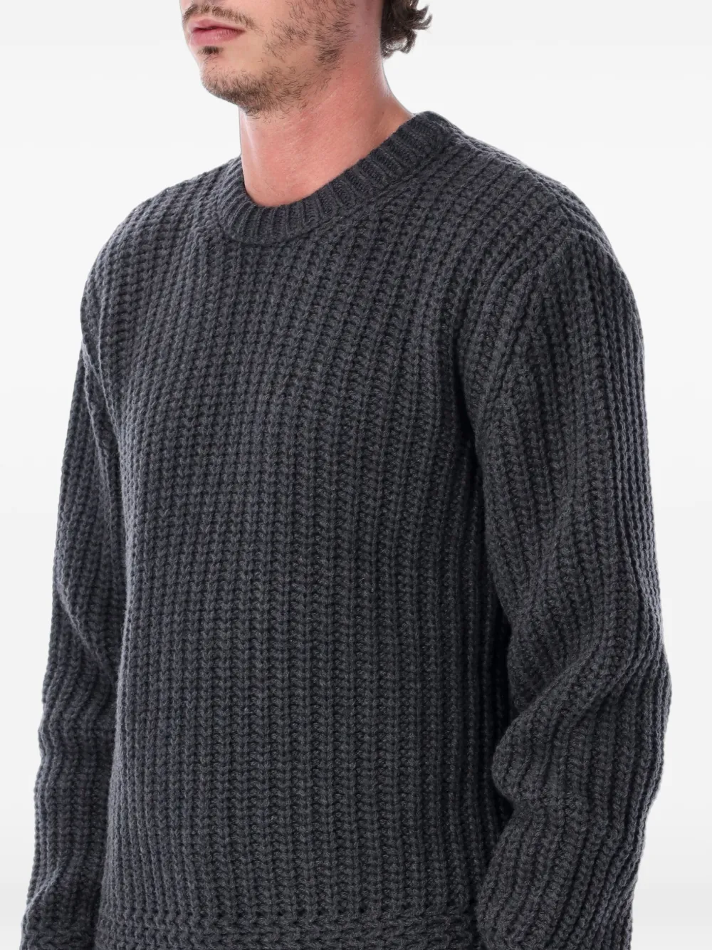 A.P.C. ribbed-knit crew-neck sweater Grijs