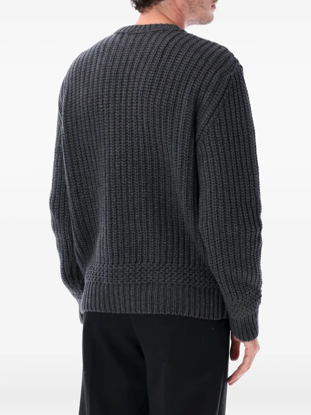 A.P.C. ribbed-knit crew-neck sweater Grijs
