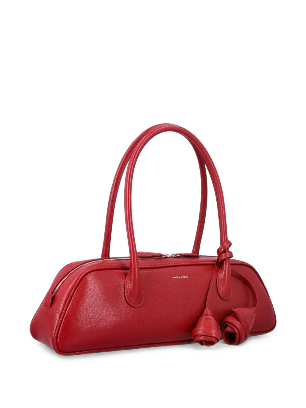 Magda Butrym Brigitte trapeze leren shopper met roosdetail Rood