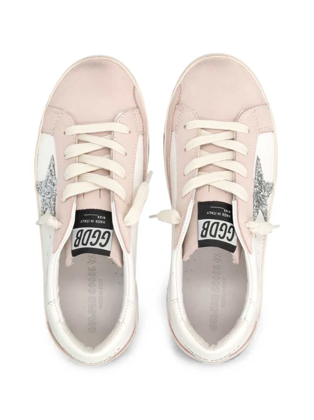 Golden Goose Kids Super-Star glitter-star sneakers Beige