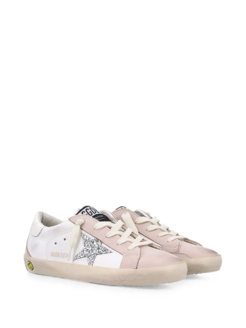 Golden Goose Kids Super-Star glitter-star sneakers Beige