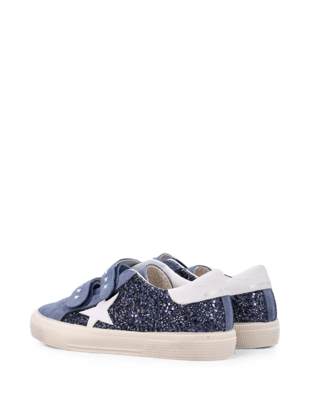 Golden Goose Kids glittered touch-strap sneakers Blauw
