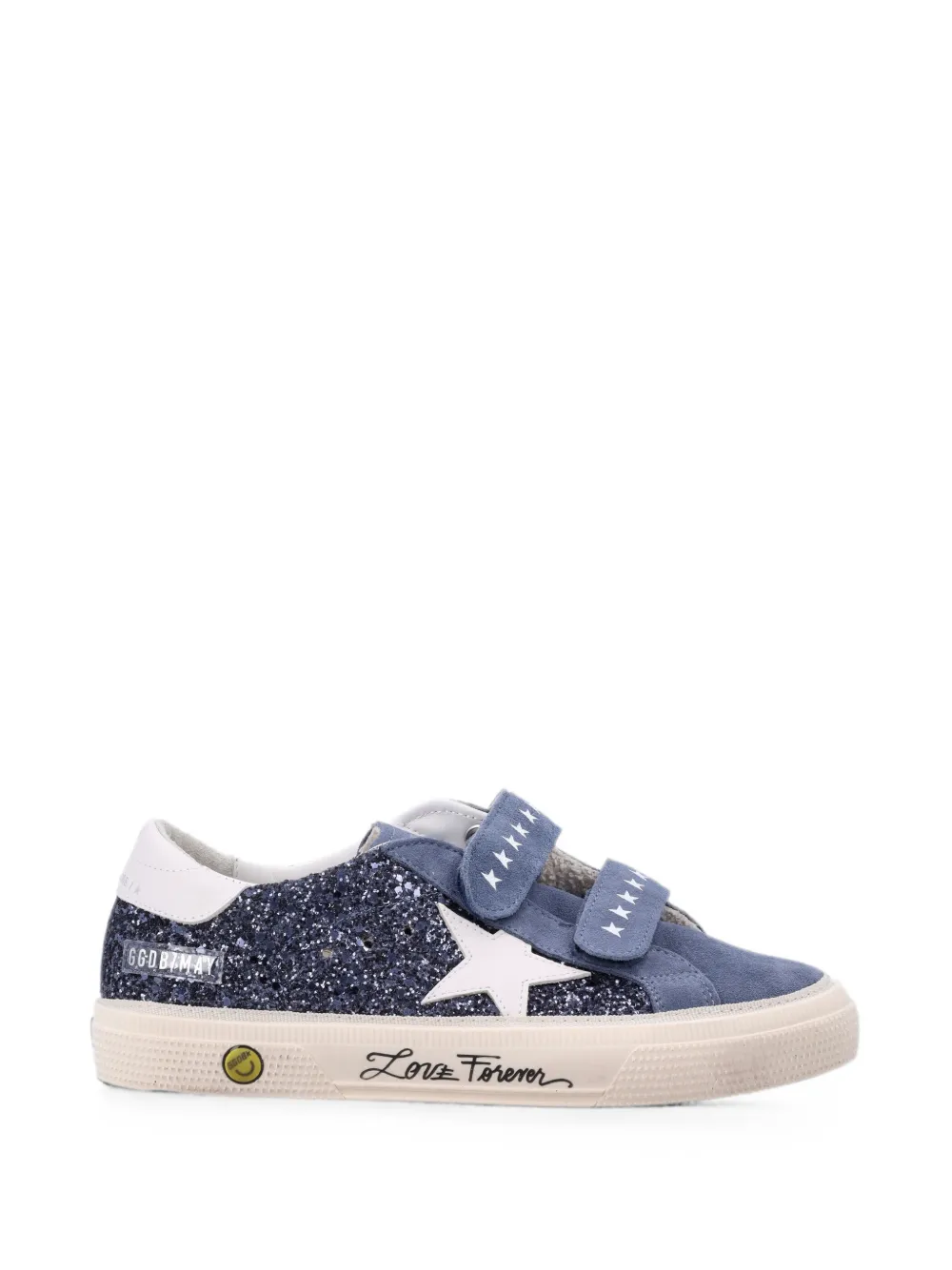 Golden Goose Kids glittered touch-strap sneakers Blauw