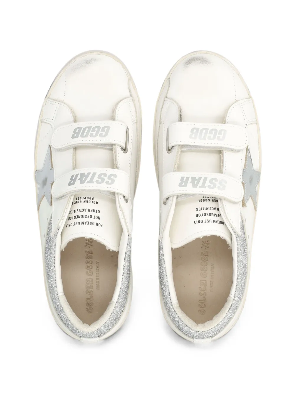 Golden Goose Kids Old School glitter-effect sneakers Wit