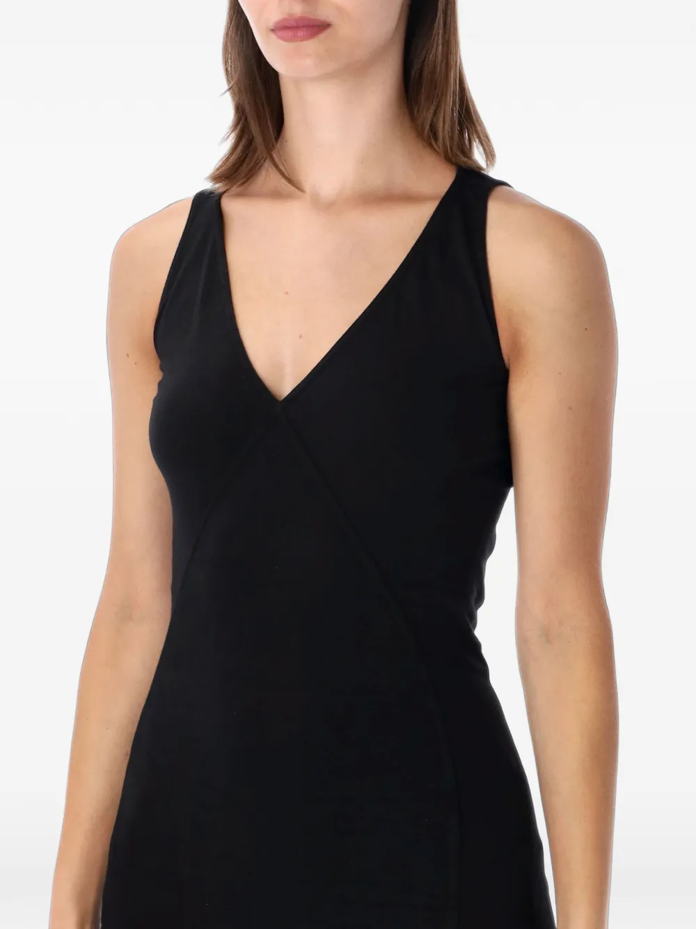 Rick Owens DRKSHDW ruched V-neck maxi dress Zwart