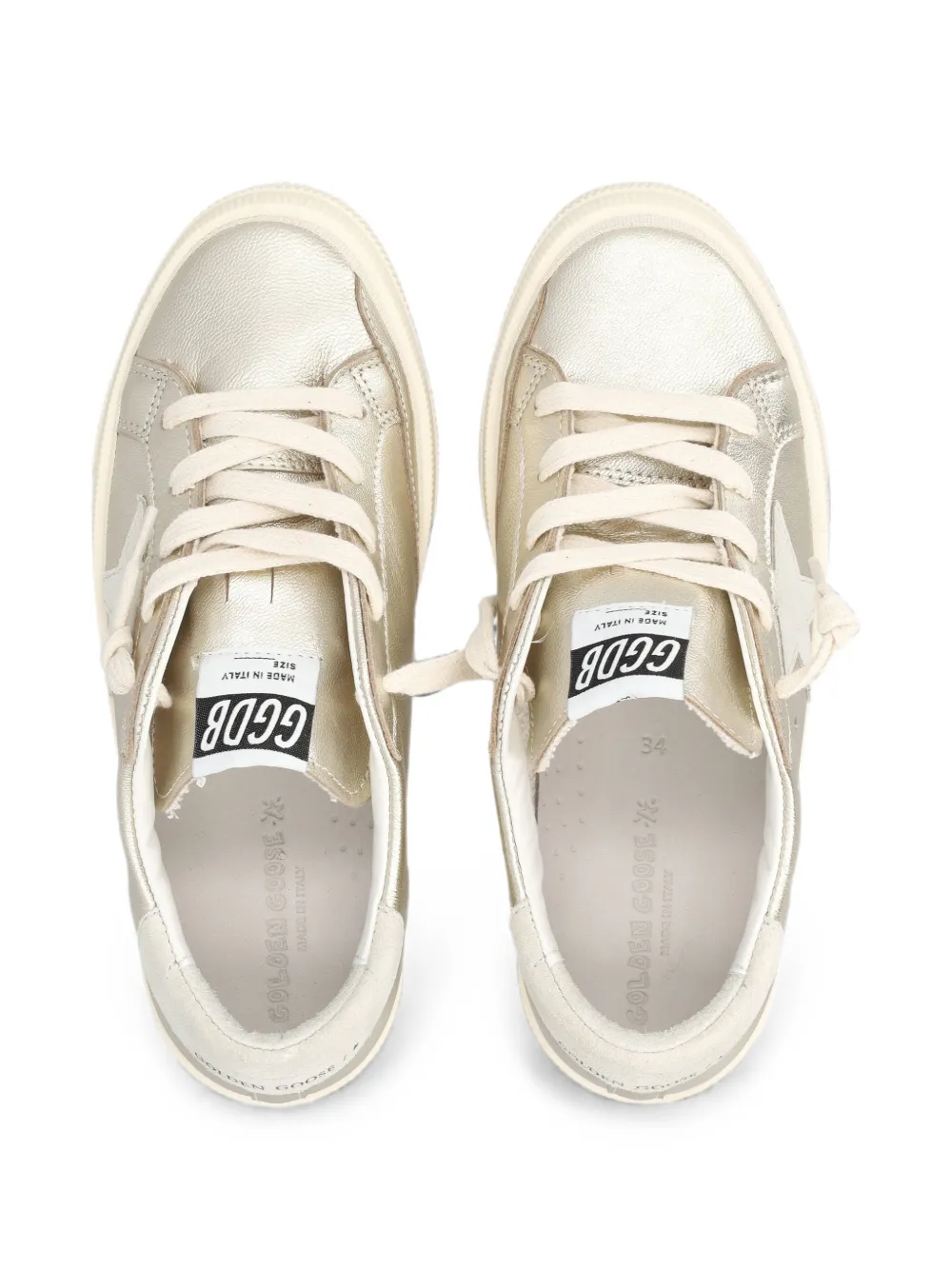 Golden Goose Kids May star-patch sneakers Goud