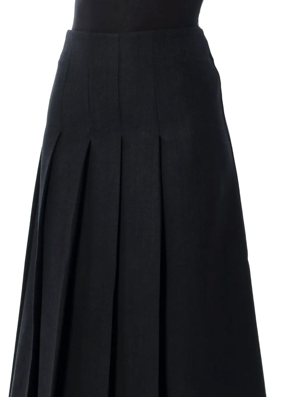Studio Nicholson Fuse pleated A-line maxi skirt Zwart