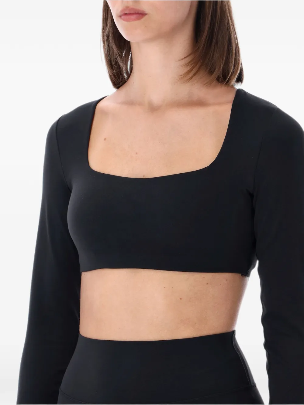 Nike Zenvy light-support padded long-sleeve sports bra Zwart