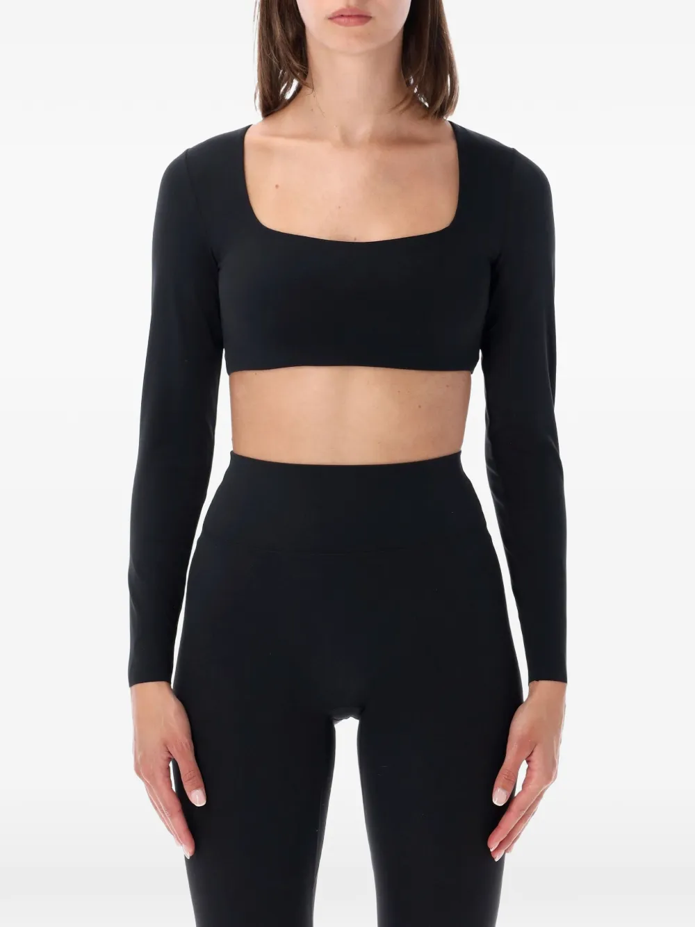 Nike Zenvy light-support padded long-sleeve sports bra Zwart