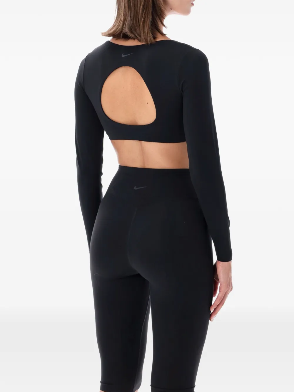 Nike Zenvy light-support padded long-sleeve sports bra Zwart
