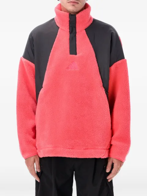 adidas Terrex Xploric fleece-texture panelled sweatshirt