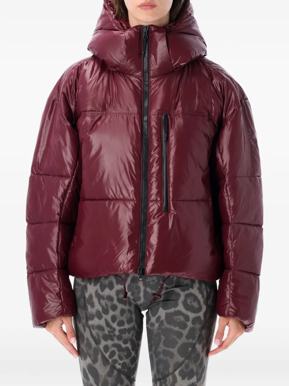 adidas by Stella McCartney quilted hooded jacket - Rot